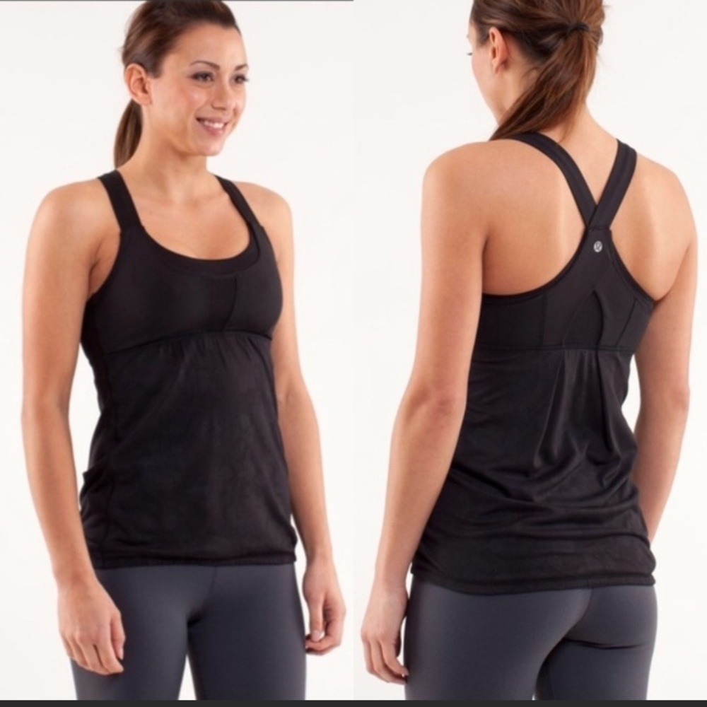 Lululemon My Heart Races Black Athletic Tank Top